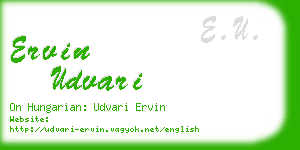ervin udvari business card